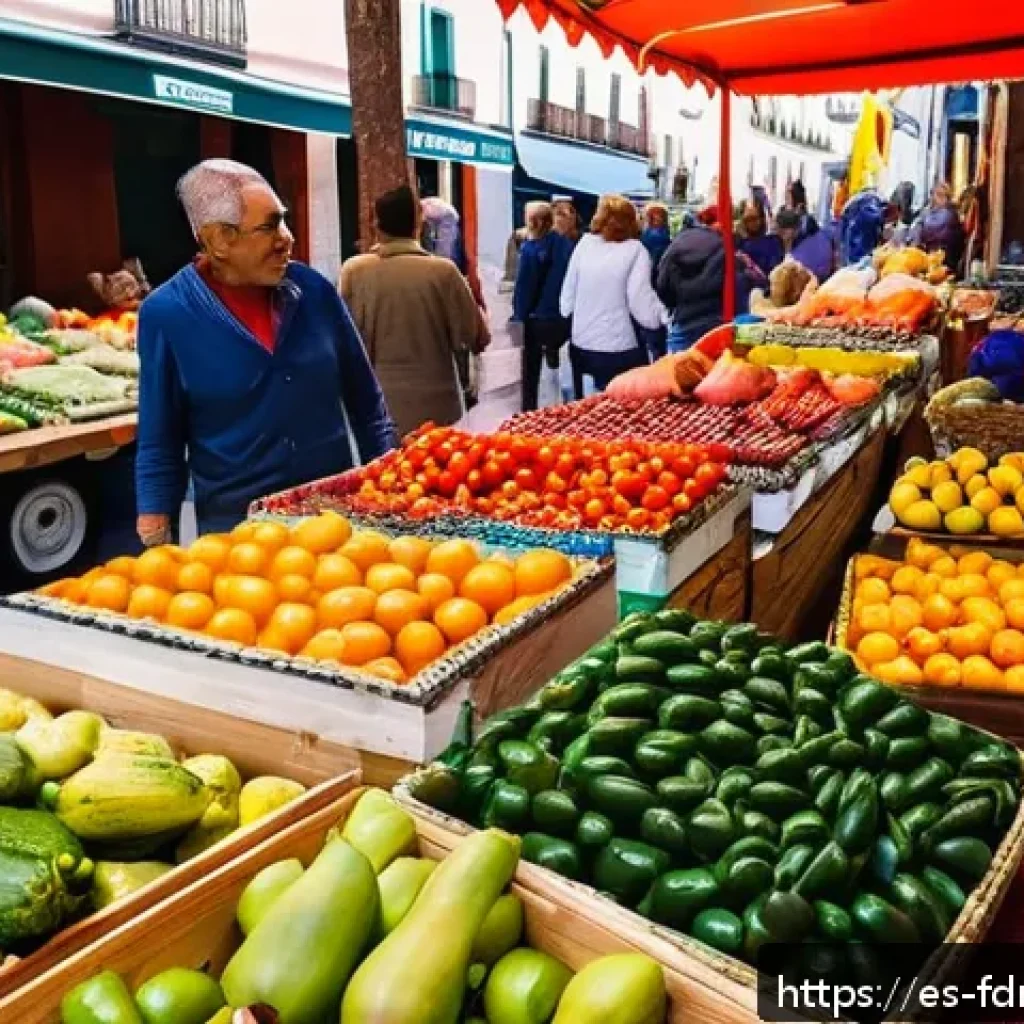 도시 식량 정의와 세대 간의 연관성 - A vibrant local farmers market in Madrid’s Mercado de San Miguel, bustling with diverse vendors disp...